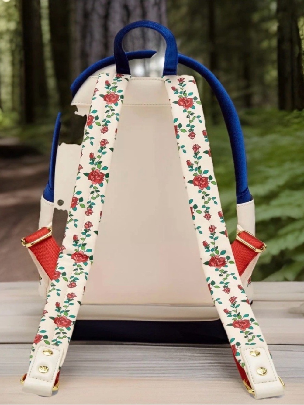 Disney Loungefly Beauty & the Beast BELLE Ballroom Blue Velvet Curtains Backpack - Picture 2 of 5